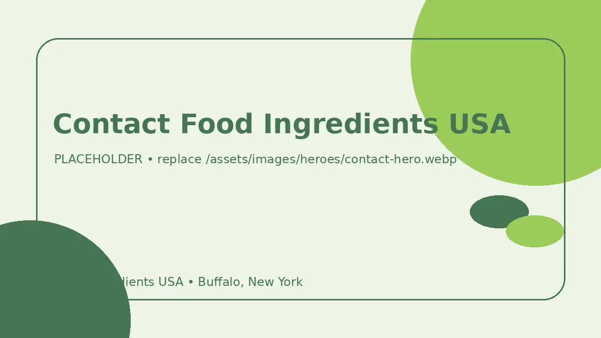 Contact Food Ingredients USA hero image placeholder