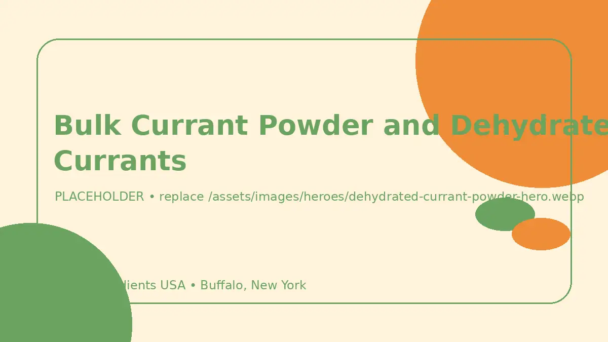Bulk Currant Powder and Dehydrated Currants hero image placeholder